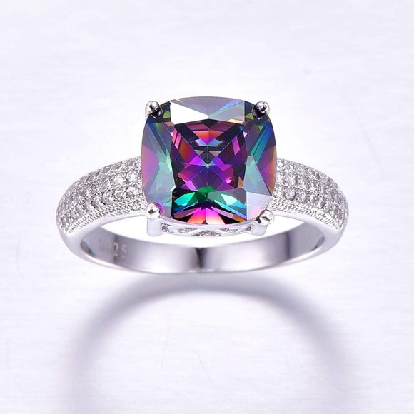 Jewelry - 7.3ct Mystic Rainbow Ring - 925 Sterling Silver